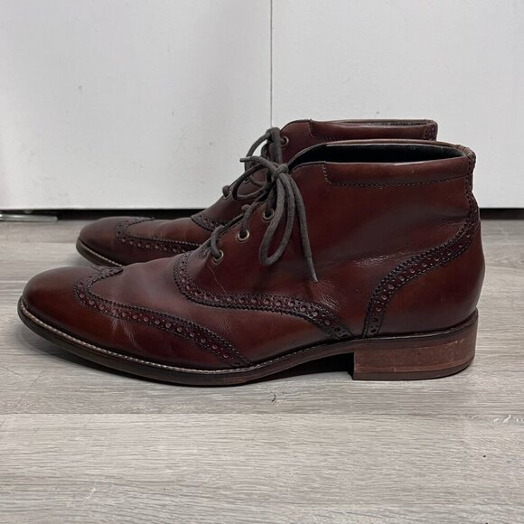 Cole Haan Liam Chukka II Boots Mens US 10.5 M Brown Leather Wingtip Ankle C11053 - Picture 4 of 9
